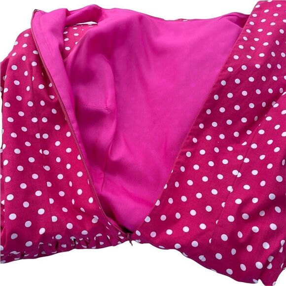 Tracy and Michael Pink White Polka Dot Dress 60’s Petticoat Vintage Women 6 - Picture 7 of 7
